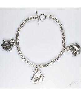 Bracciale intercalari Collie 3D in argento 925