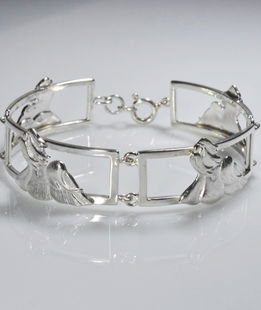 Bracciale catena argento orme fisse