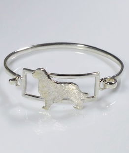 Bracciale rigido Golden satinato a mano in argento 925