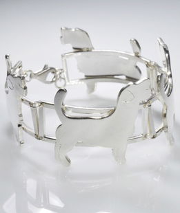 Bracciale 4 sezioni Jack Russel in argento 925