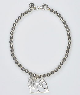 Bracciale pallini Shihtzu stilizzato in argento 925