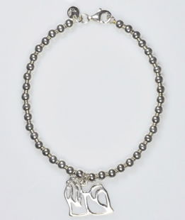 Bracciale pallini Shihtzu stilizzato in argento 925