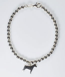 Bracciale pallini Jack Russel in argento 925