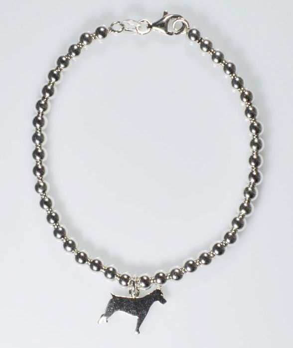 Bracciale pallini Jack Russel in argento 925