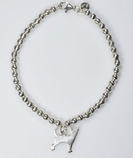 Bracciale pallini Chihuahua in argento 925