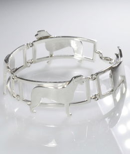 Bracciale 4 sezioni Levriere irlandese in argento 925