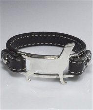 Bracciale cinturino in vera pelle Labrador 2 in argento 925