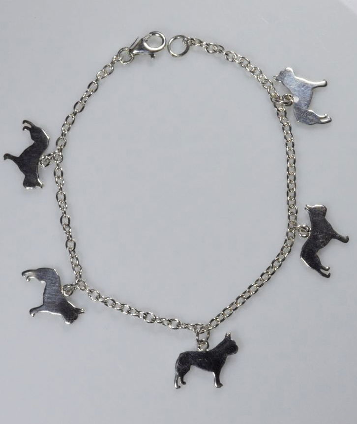 Bracciale Bull francese pendenti in argento 925