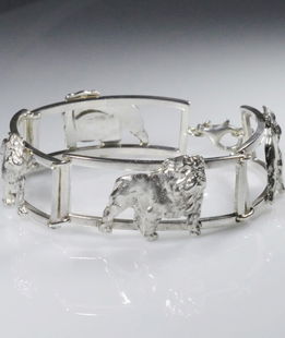 Bracciale 4 sezioni Bull inglese in argento 925