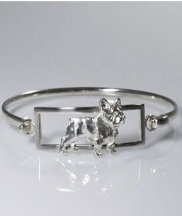 Bracciale rigido Bull francese 3D in argento 925