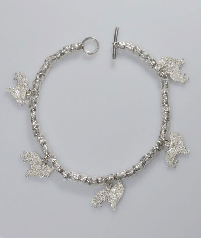 Bracciale intercalari Collie picchiettato in argento 925