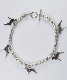 Bracciale intercalari Weimaraner in argento 925