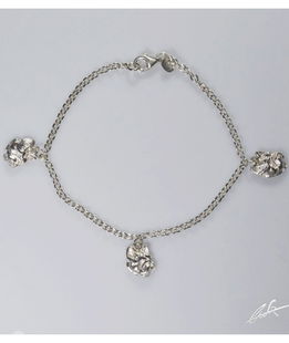 Bracciale Bull francese 3 teste in argento 925