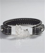 Bracciale cinturino in vera pelle Yorkshire 3D in argento 925