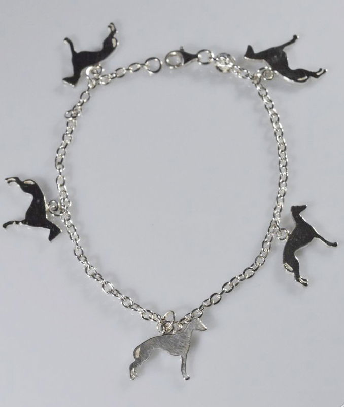 Bracciale rolò Whippet pendenti in argento 925