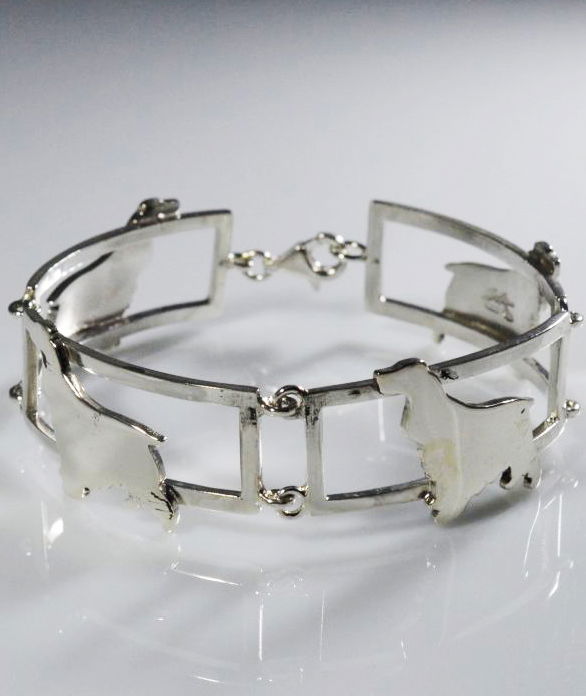 Bracciale 4 sezioni Cocker inglese in argento 925