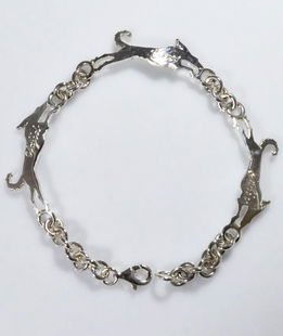 Bracciale tre Saluki in corsain argento 925