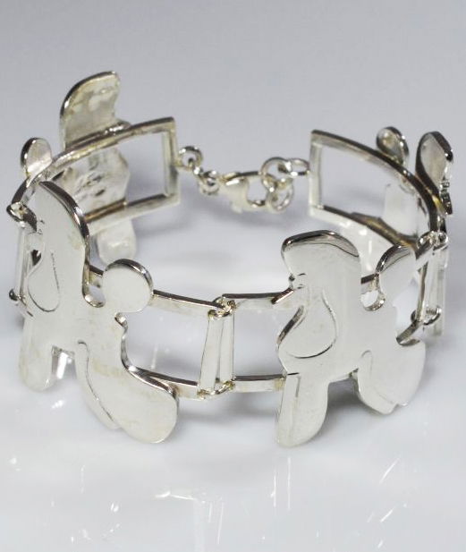 Bracciale 4 sezioni Barbone Puppy in argento 925