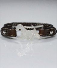 Bracciale cinturino in vera pelle Sealyham Terrier in argento 925