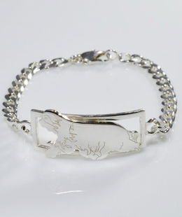 Bracciale Bearded Collie catena argento argento 925