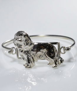 Bracciale rigido Cavalier King 3D di 5 cm argento 925