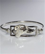 Bracciale rigido testa Whippet-Piccolo levriere italiano-Greyhound 3D argento 925