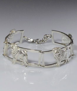 Bracciale 4 sezioni Carlino 3D in argento 925