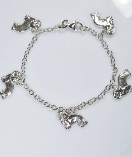 Bracciale rolò medio Cavalier king pendenti 3D in argento 925