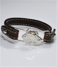 Bracciale cinturino in vera pelle testa cane Corso 3D in argento 925