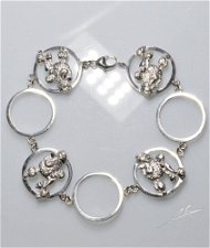 Bracciale cerchi piccoli Barbone 3D in argento 925