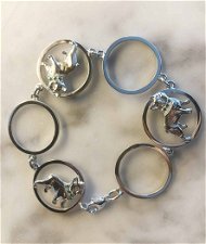 Bracciale cerchi Bull francese 3D con collare di Smeraldi naturali in argento 925