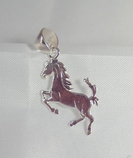 Collana ciondolo argento cavallino rampante