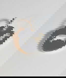 Ciondolo argento sagoma orma Bassotto