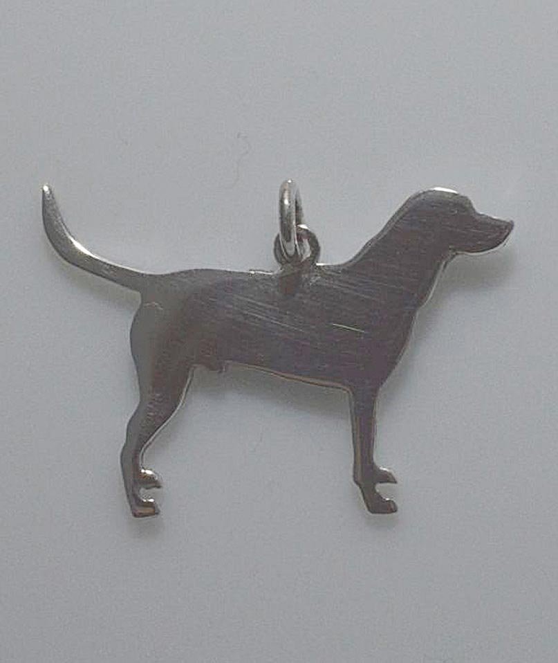 Ciondolo in argento con sagoma di cane razza Labrador, completo di girocollo omaggio
