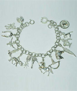 Bracciale argento pendenti equestre