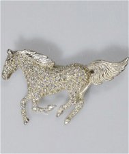 Spilla Cavallo 3D con pavè di 110 zirconi incassati a mano in argento titolo 925