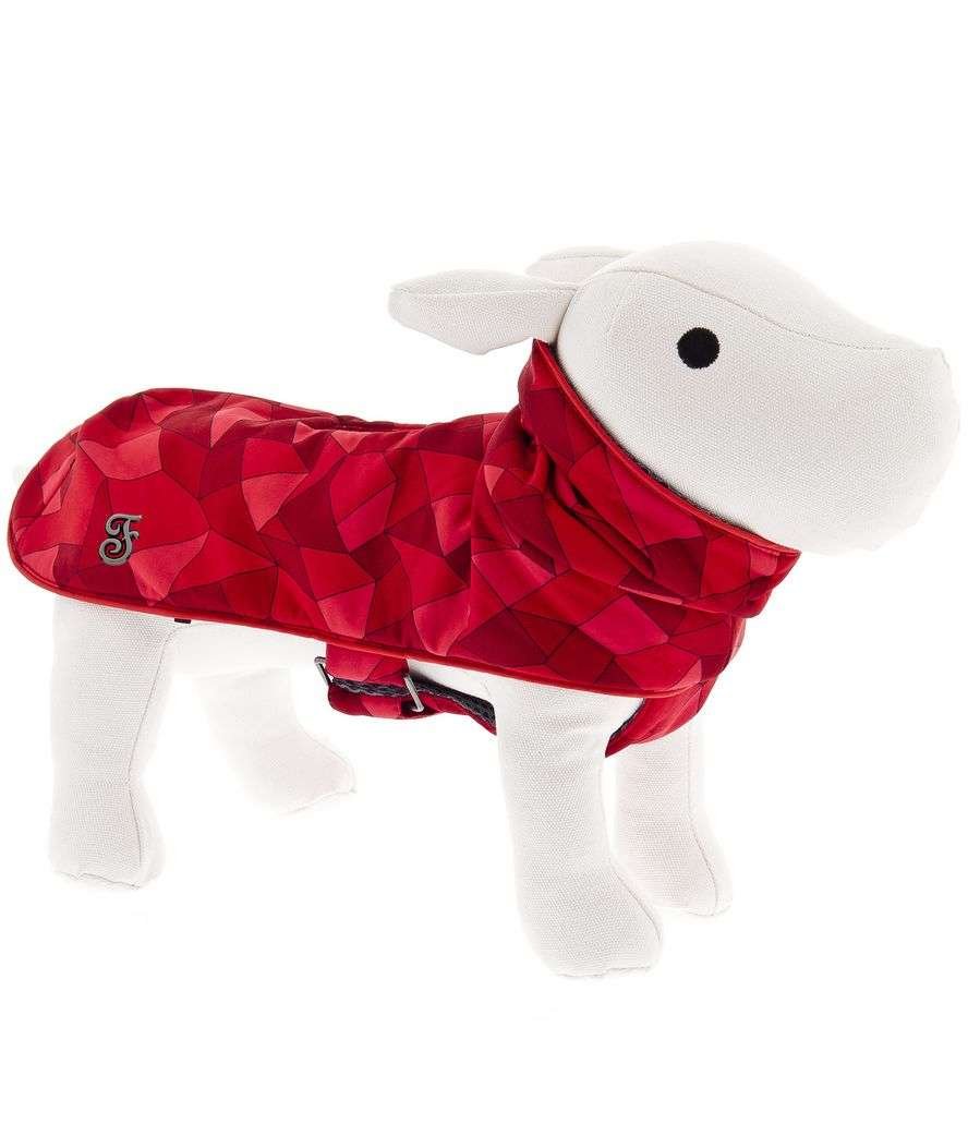 Cappotto sportivo modello Air rosso con cerniera per pettorina per cani 