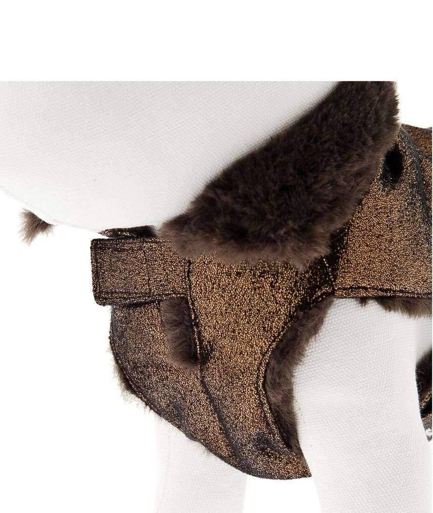 Cappotto con tessuto esterno brillantinato e interno in similpelliccia modello Zarina per cani  - foto 1