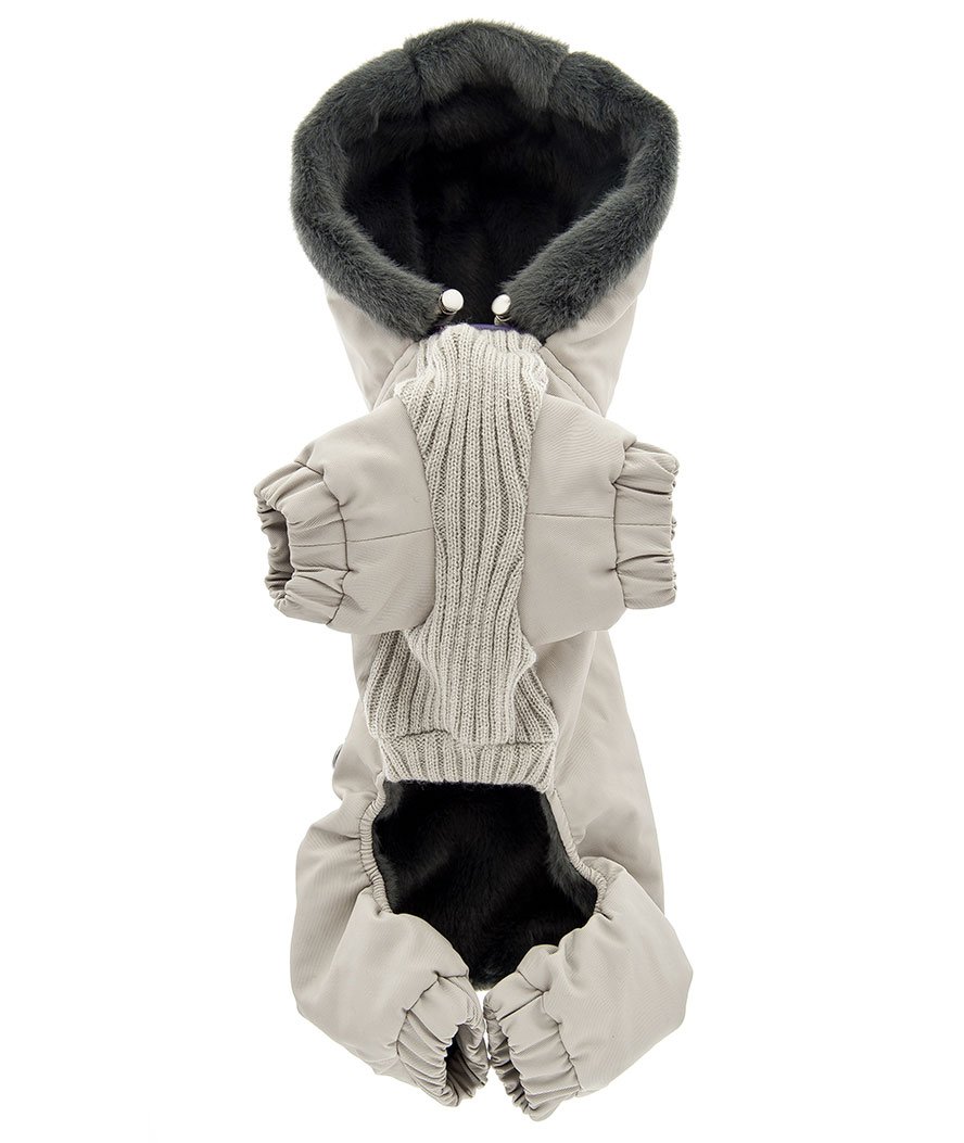 Cappotto morbido impermeabile con cappuccio in ecopelliccia modello Neve per cani  - foto 1