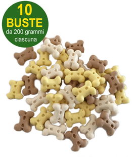 Biscotti per cani ossetti alla vaniglia 10 buste da 200 g cad