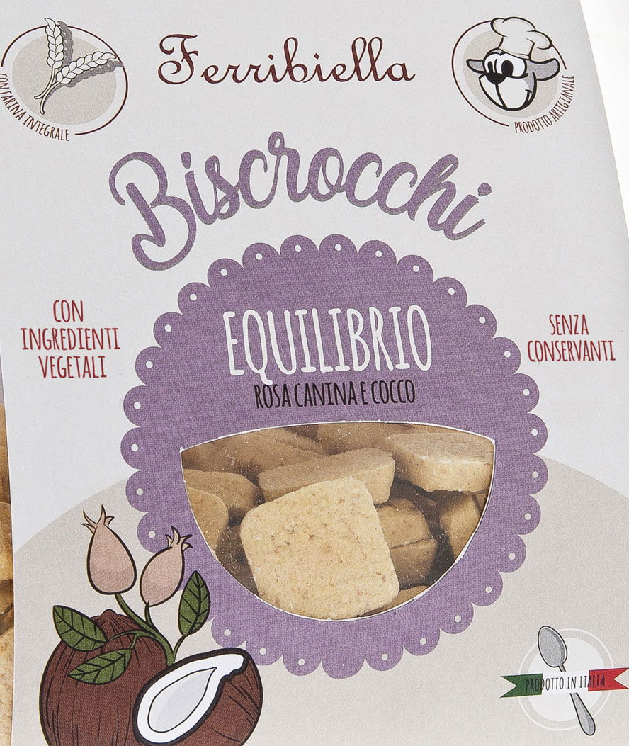 Biscotti Biscrocchi Equilibrio con rosa canina e cocco per cani 10 buste da 400 g ciascuna - foto 1