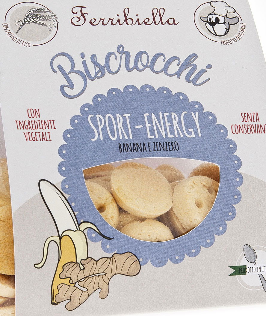 Biscotti Biscrocchi Sport Energy con banana e zenzero per cani 10 buste da 400 g ciascuna - foto 1