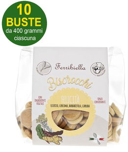 Biscotti per cani Biscrocchi Felicità elicrisio, curcuma, barbabietola e carruba 10 buste da 400 g