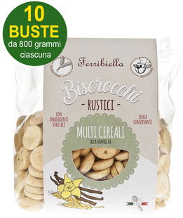 Biscotti per cani Biscrocchi Rustici Multicereali alla vaniglia 10 buste da 800 g