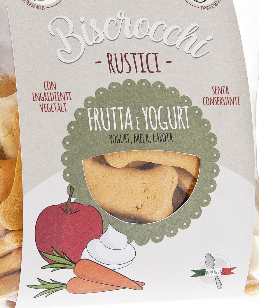 Biscotti Biscrocchi Rustici con frutta e yogurt per cani 10 buste da 800 g ciascuna - foto 1