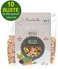 Biscotti per cani Biscrocchi Rustici veggies con carota, barbabietola e spinaci 10 buste da 800 g
