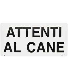 Targa in alluminio attenti al cane