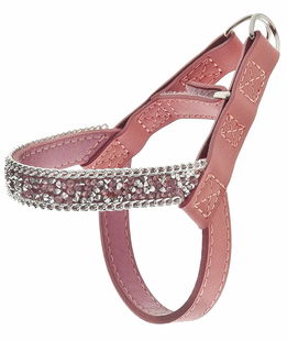 Pettorina in pelle Brilli-Brilli con decoro brillantini per cani