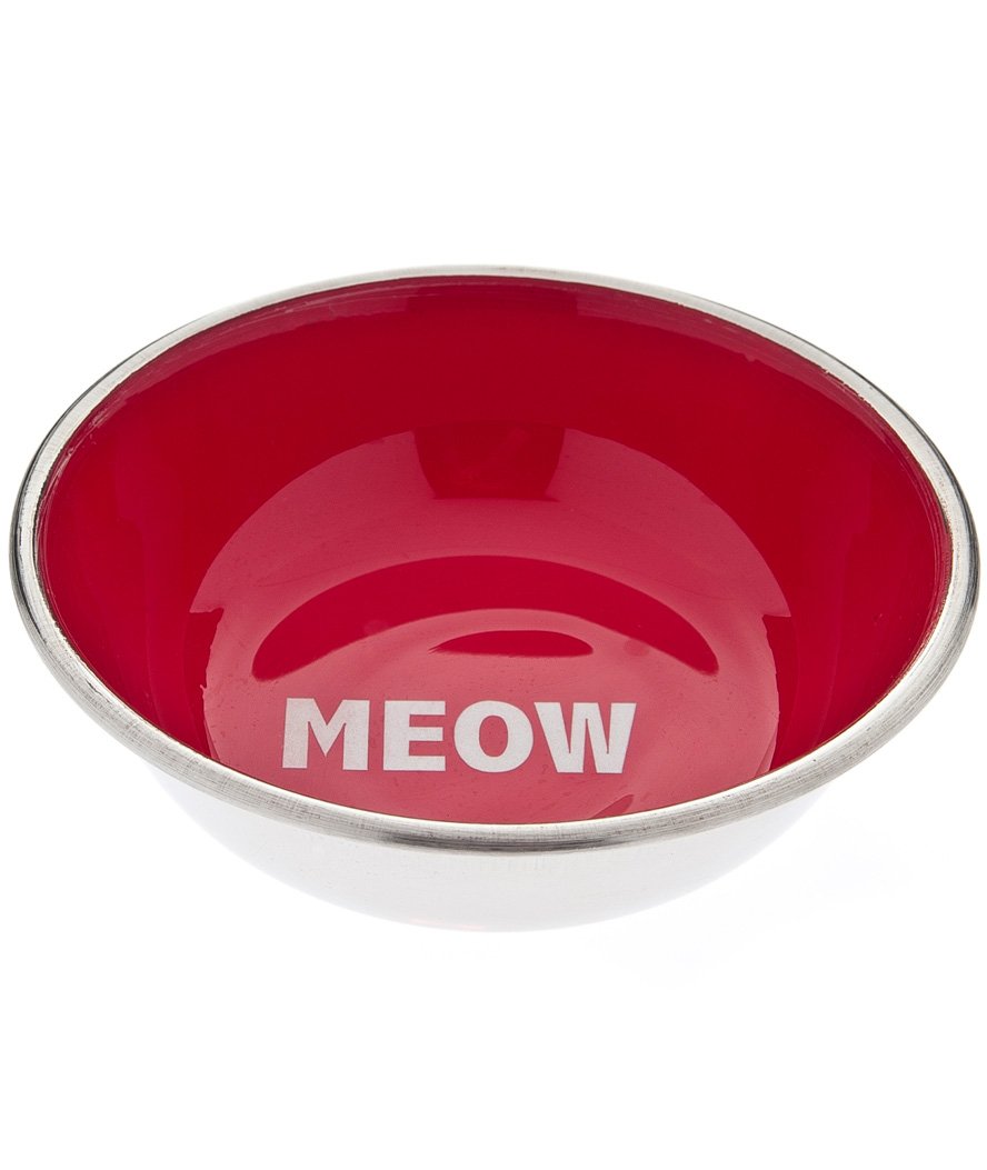 Ciotola in acciaio inox laccata internamente modello Meow per gatti