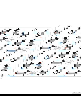 Tappetino sottociotola con stampa per cani